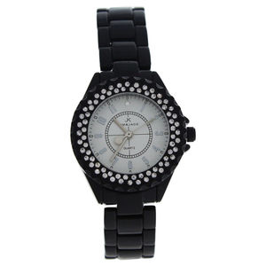 2033L-BS Black Stainless Steel Bracelet Watch by Kim & Jade for Women 1 Pc Watch